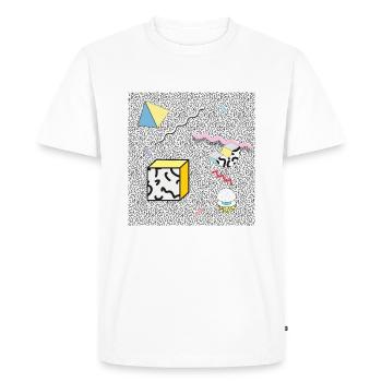 memphis design, retro, vintage, 80s - Men's Premium Organic T-Shirt - white - Front - Nico (187cm)