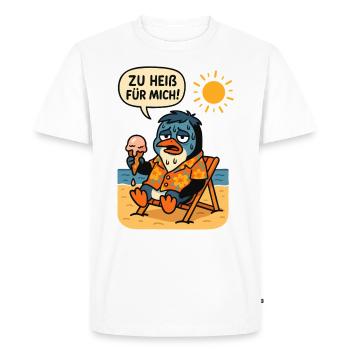 Pingouin tropical, trop chaud pour moi ! - T-shirt Premium bio Homme - blanc - Devant - Nico (187cm)