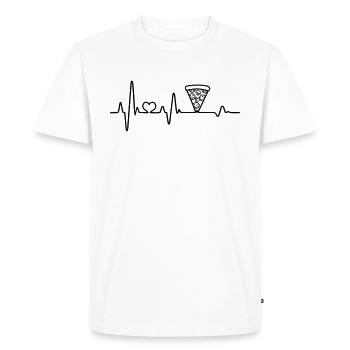 Pizza salami battement de coeur pizzeria restauration rapide - T-shirt Premium bio Homme - blanc - Devant - Nico (187cm)