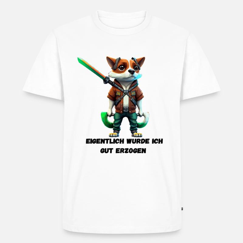 Unerwartet brav: Eigentlich gut erzogen? - Männer Premium Bio T-Shirt - Weiß