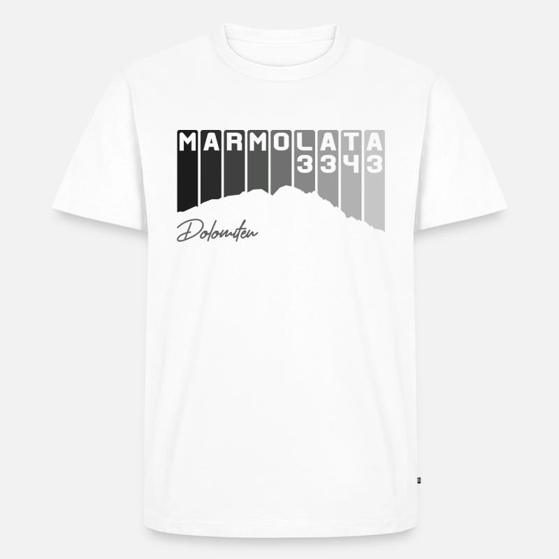 Marmolata Marmolada Dolomiten Dolomiti 3343 Wander - Männer Premium Bio T-Shirt - Weiß