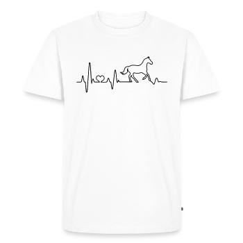 Cheval battement de coeur cavalier cavalier équitation - T-shirt Premium bio Homme - blanc - Devant - Nico (187cm)