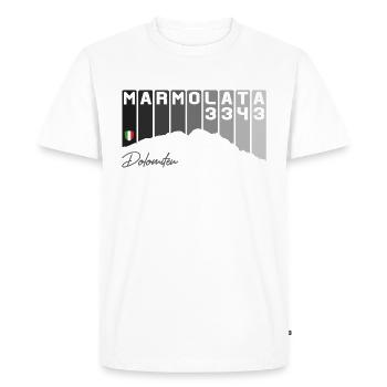 Marmolata Marmolada Dolomites Dolomiti 3343 Randonnée - T-shirt Premium bio Homme - blanc - Devant - Nico (187cm)