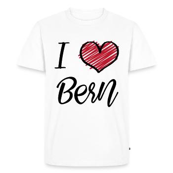 I Love Bern - Men's Premium Organic T-Shirt - white - Front - Nico (187cm)