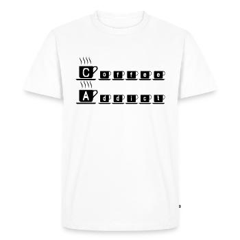 Amateur de café buveur Café Caféine Cadeau - T-shirt Premium bio Homme - blanc - Devant - Nico (187cm)