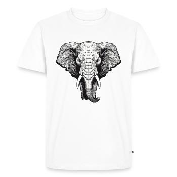Elephant - Men's Premium Organic T-Shirt - white - Front - Nico (187cm)