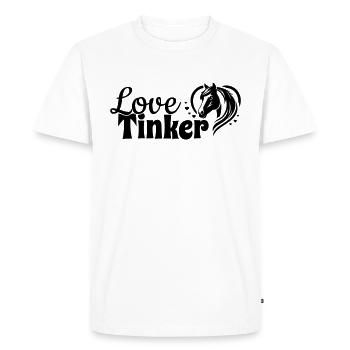 Tinker Love Heart Horse Head - Men's Premium Organic T-Shirt - white - Front - Nico (187cm)