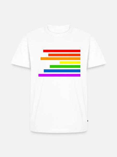Regenbogen - Männer Premium Bio T-Shirt - Weiß