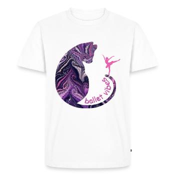 chat avec ballerine e 75 - T-shirt Premium bio Homme - blanc - Devant - Nico (187cm)