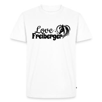 Freiberger Love Heart Horse's Head - Men's Premium Organic T-Shirt - white - Front - Nico (187cm)