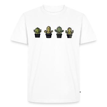 Drôle de cactus TShirt - T-shirt Premium bio Homme - blanc - Devant - Nico (187cm)