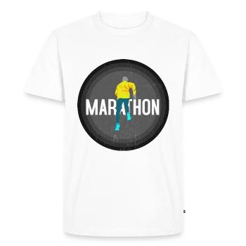 Cadeau de jogging marathonien - T-shirt Premium bio Homme - blanc - Devant - Nico (187cm)