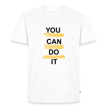 YOU CAN DO IT - Men's Premium Organic T-Shirt - white - Front - Nico (187cm)
