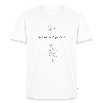 SE PERDRE LE NEZ AU VENT - T-shirt Premium bio Homme - blanc - Devant - Nico (187cm)