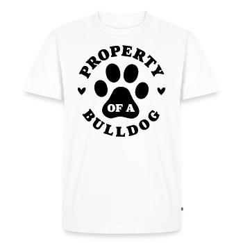 Property of a Bulldog - Men's Premium Organic T-Shirt - white - Front - Nico (187cm)