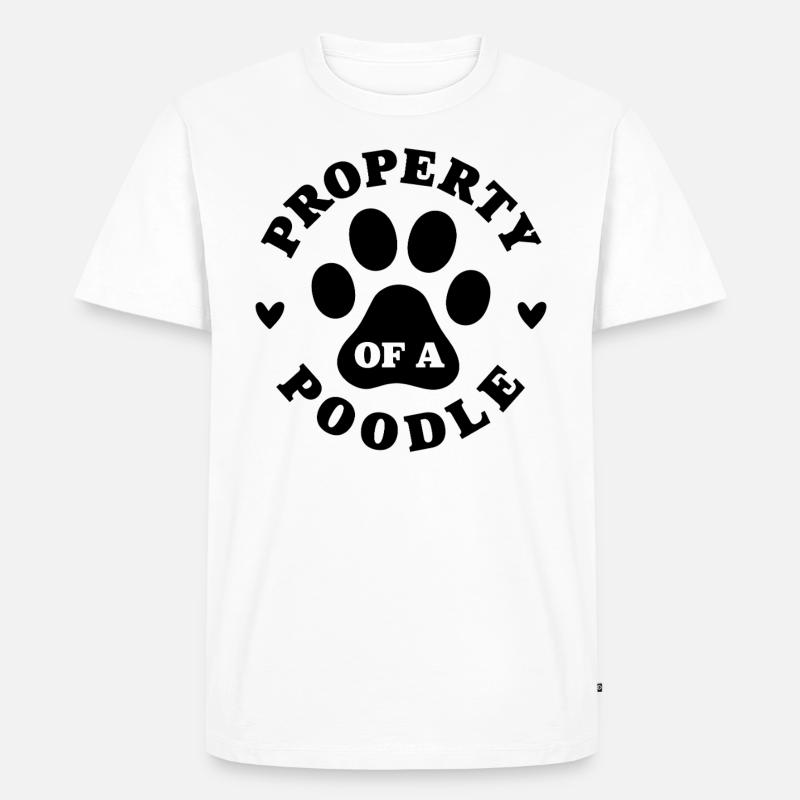 Eigentum eines Pudels - Männer Premium Bio T-Shirt - Weiß