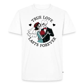 True love lasts forever - Men's Premium Organic T-Shirt - white - Front - Nico (187cm)