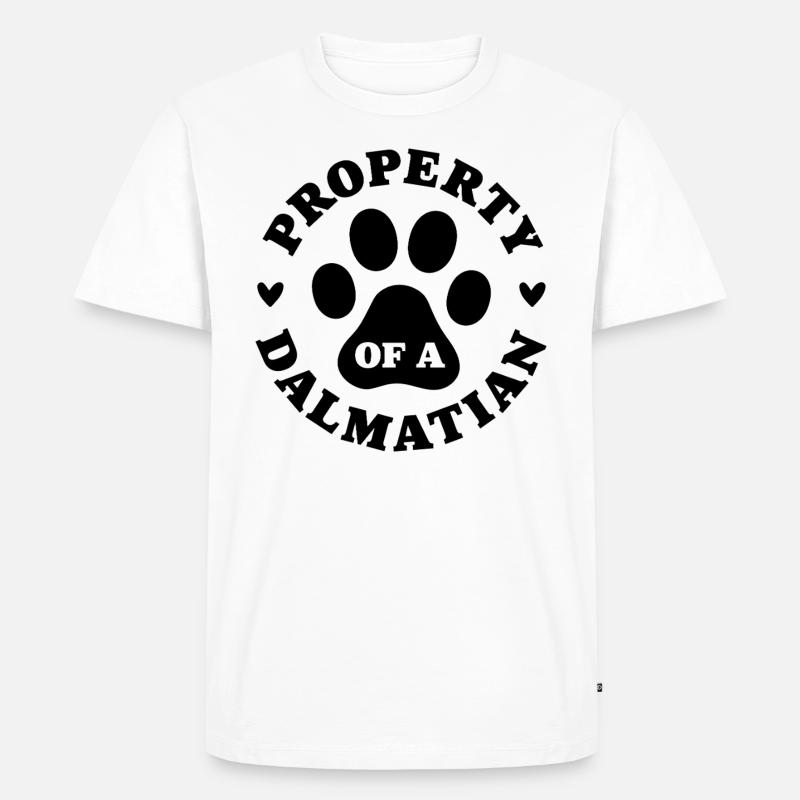 Eigentum eines Dalmatiners - Männer Premium Bio T-Shirt - Weiß