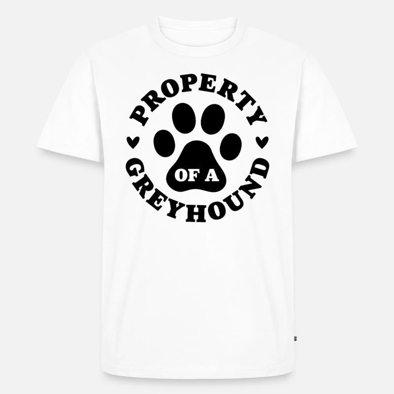 Eigentum eines Windhundes - Männer Premium Bio T-Shirt - Weiß