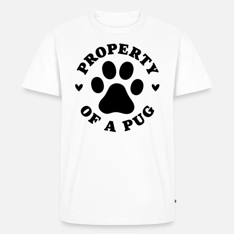 Eigentum eines Mops - Männer Premium Bio T-Shirt - Weiß