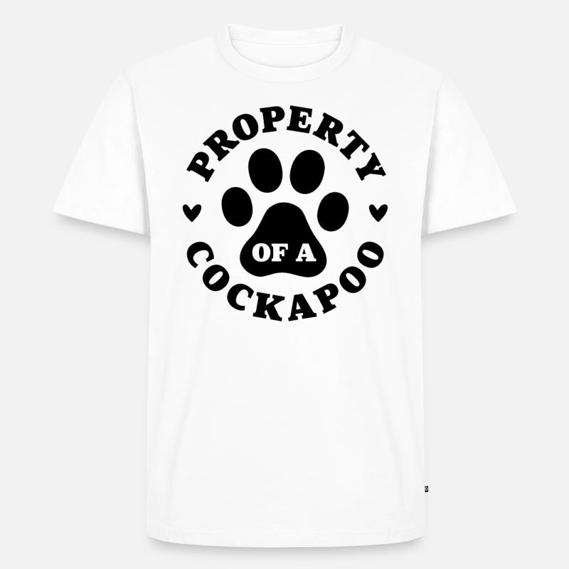 Eigentum eines Cockapoo - Männer Premium Bio T-Shirt - Weiß