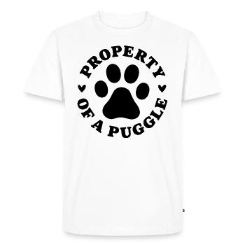 Propriété d’un Puggle - T-shirt Premium bio Homme - blanc - Devant - Nico (187cm)