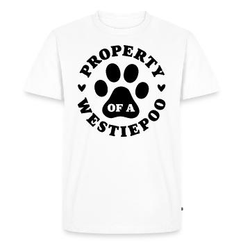 Property of a Westiepoo - Men's Premium Organic T-Shirt - white - Front - Nico (187cm)