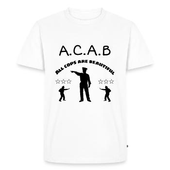 Police- par police, amis de la police - T-shirt Premium bio Homme - blanc - Devant - Nico (187cm)