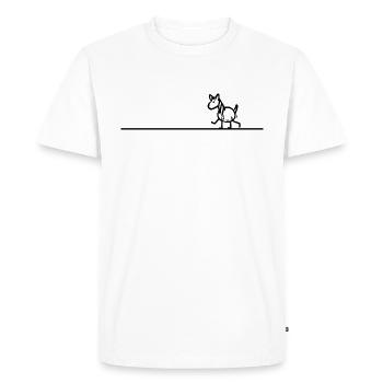 Poney cheval va sur une ligne - T-shirt Premium bio Homme - blanc - Devant - Nico (187cm)