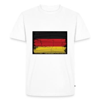 Vintage Flagge Pays Nation Europe Allemagne - T-shirt Premium bio Homme - blanc - Devant - Nico (187cm)
