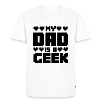 Geek Papa Papa sort - T-shirt Premium bio Homme - blanc - Devant - Nico (187cm)