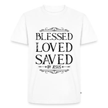 bénédiction bible amour - T-shirt Premium bio Homme - blanc - Devant - Nico (187cm)