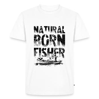 Pêche born fischer - T-shirt Premium bio Homme - blanc - Devant - Nico (187cm)