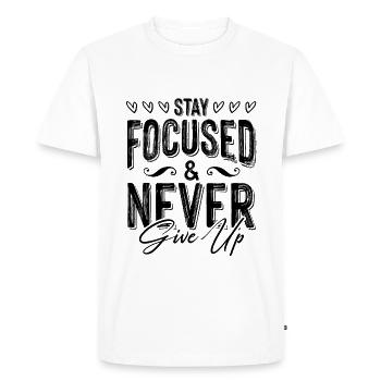 focused never give up - T-shirt Premium bio Homme - blanc - Devant - Nico (187cm)