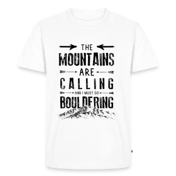 Mountains Calling Bouldering Escalade de glace - T-shirt Premium bio Homme - blanc - Devant - Nico (187cm)