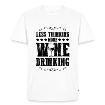 Wine Drinking - Men's Premium Organic T-Shirt - white - Front - Nico (187cm)