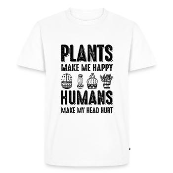 Jardinage Plantes de drôle de sort - T-shirt Premium bio Homme - blanc - Devant - Nico (187cm)