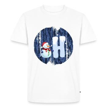 bonhomme de neige h - T-shirt Premium bio Homme - blanc - Devant - Nico (187cm)