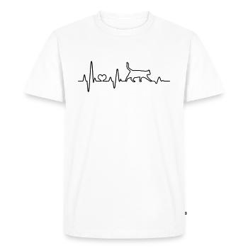 Chat Heartbeat Chat Ami Cadeau Drôle - T-shirt Premium bio Homme - blanc - Devant - Nico (187cm)
