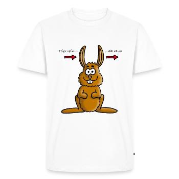 hase_02_b - T-shirt Premium bio Homme - blanc - Devant - Nico (187cm)