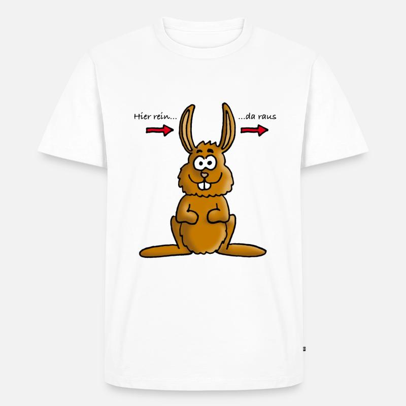 hase_02_b - Männer Premium Bio T-Shirt - Weiß