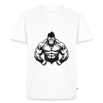 Muscles de gorille - T-shirt Premium bio Homme - blanc - Devant - Nico (187cm)