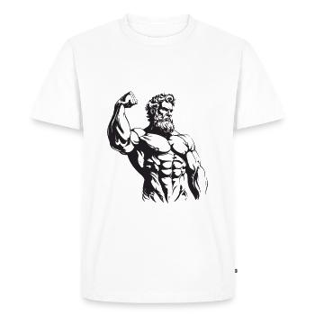 Combattant grec - T-shirt Premium bio Homme - blanc - Devant - Nico (187cm)