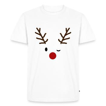 visage de rennes - T-shirt Premium bio Homme - blanc - Devant - Nico (187cm)