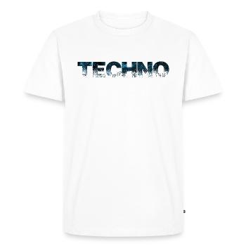 | de musique techno Conception rugueuse en détresse - T-shirt Premium bio Homme - blanc - Devant - Nico (187cm)