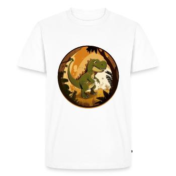 Sympathique dinosaure T-Rex - T-shirt Premium bio Homme - blanc - Devant - Nico (187cm)