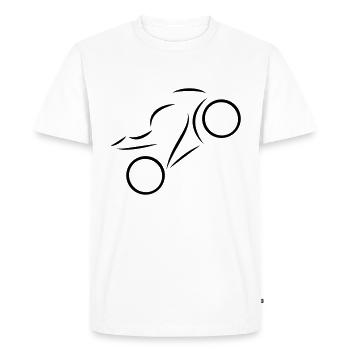 moto - T-shirt Premium bio Homme - blanc - Devant - Nico (187cm)