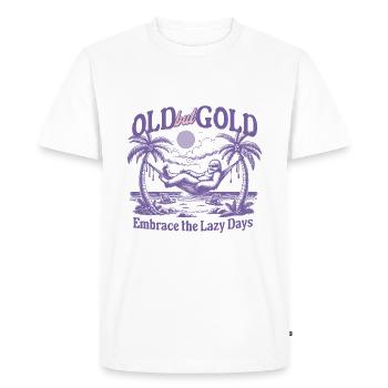 Old but Gold Embrace the lazy days - Men's Premium Organic T-Shirt - white - Front - Nico (187cm)