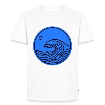 Vague, Mer, Océan, Eau - T-shirt Premium bio Homme - blanc - Devant - Nico (187cm)