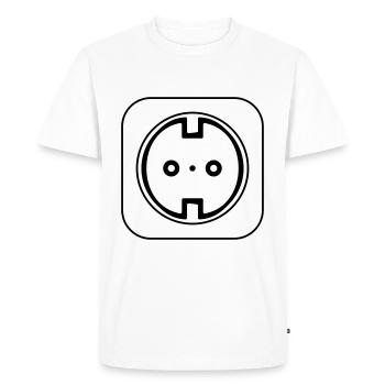 Electrical Socket Symbol Electrician - Men's Premium Organic T-Shirt - white - Front - Nico (187cm)
